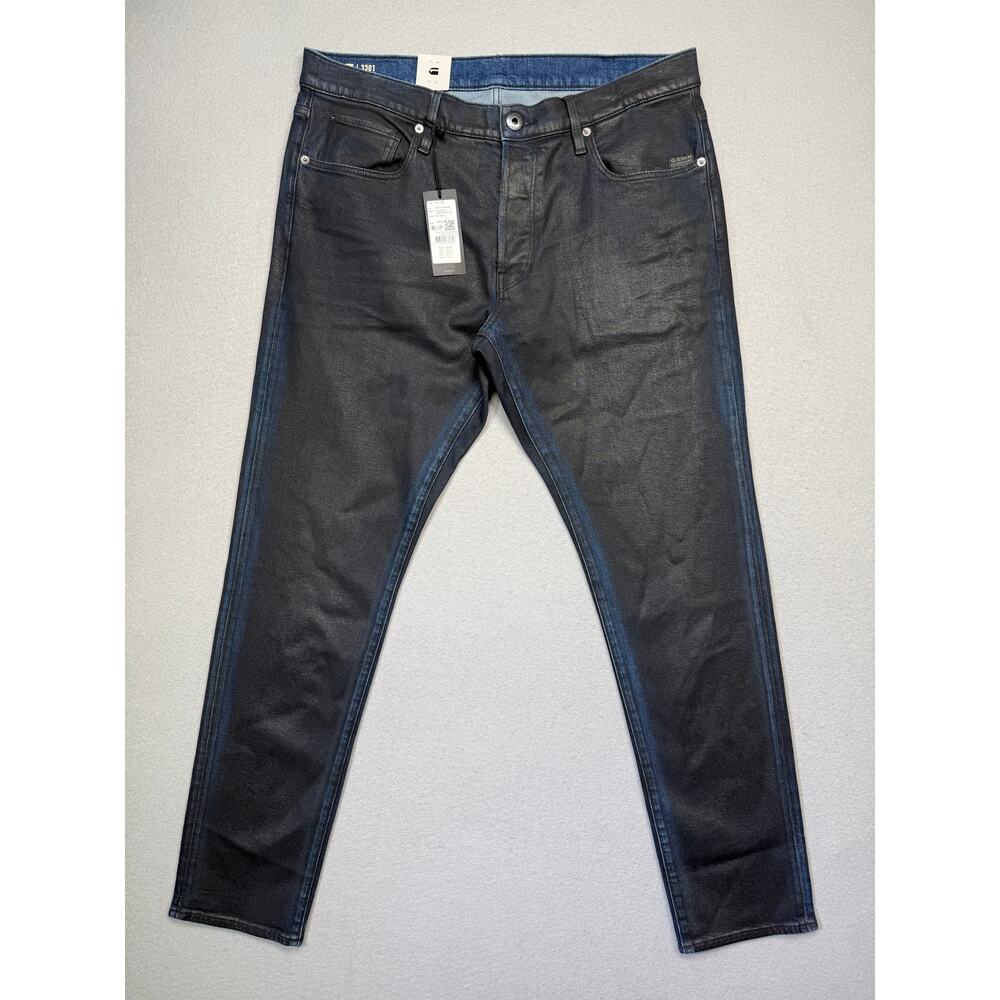 G Star Extra Slim Fit Jeans in Blue-Black Stretch Denim 36x32 $190